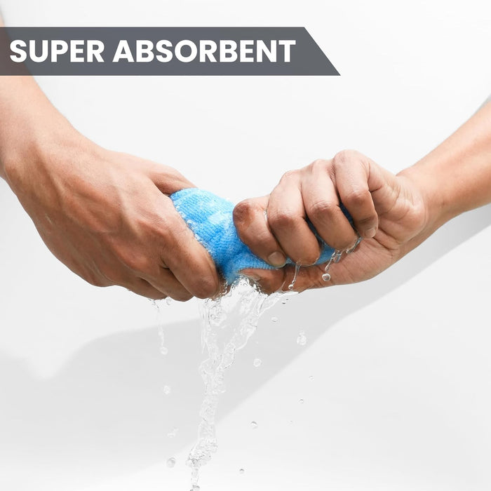 32 X 32 CM Sky Blue Microfibre Cloths Multi-Purpose Reusable Lint & Streak Free Cloths