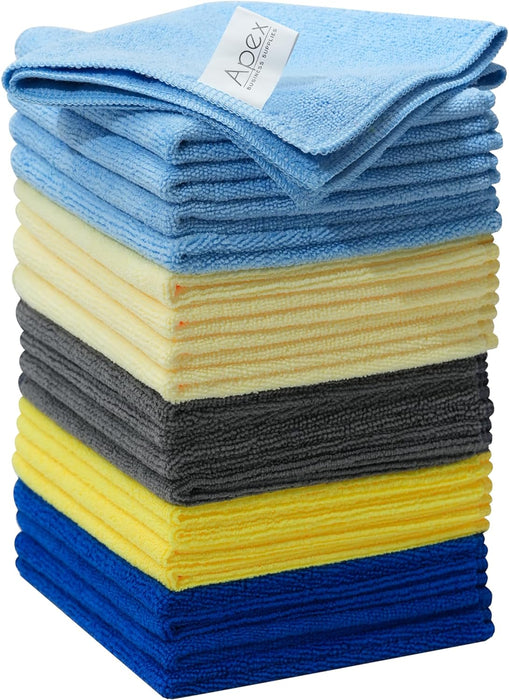 32 X 32 CM Microfibre Cloths Multi-Purpose Reusable Cleaning Cloths Pack of 5 Cloths