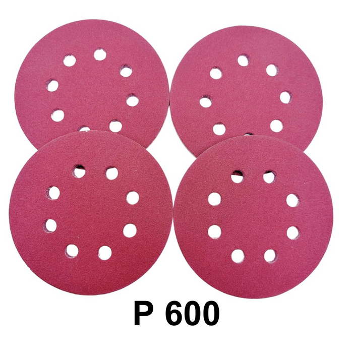 (P 600) 125mm Sanding Discs For Random Orbital Sander 8 holes