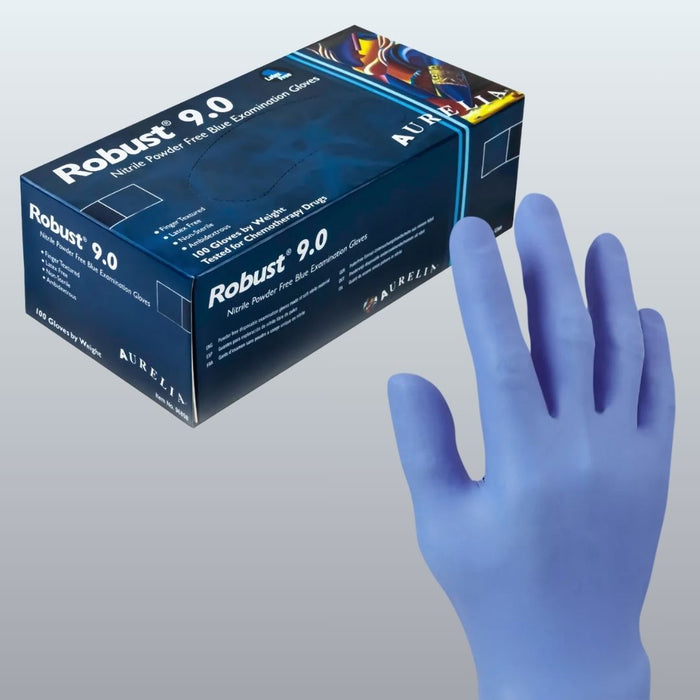 Aurelia Robust 9.0 Nitrile Examination Disposable Glove Premium Quality Box Of 100