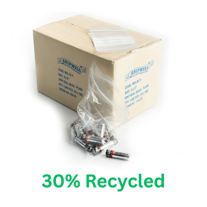 Gripseal Heavy Weight (self Seal) Clear Bags Gripwell ®- 30% Recycled
