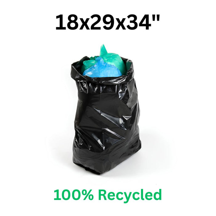 Refuse Sacks - Black - 18x29x34" - 100% Recycled