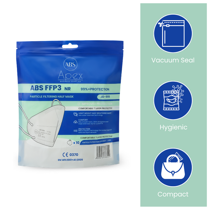 FFP3 Masks Pack of 10 With >99% Filtration Efficiency |  EU Certified | Soft And Secure Fit
