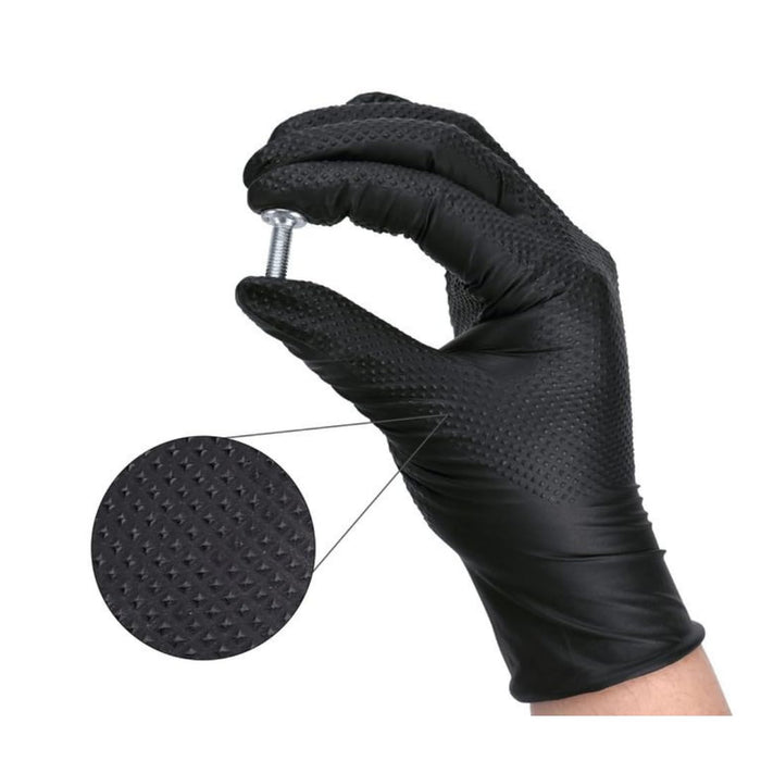 Bold Max - Black Nitrile Gloves - Powder Free (Medium)