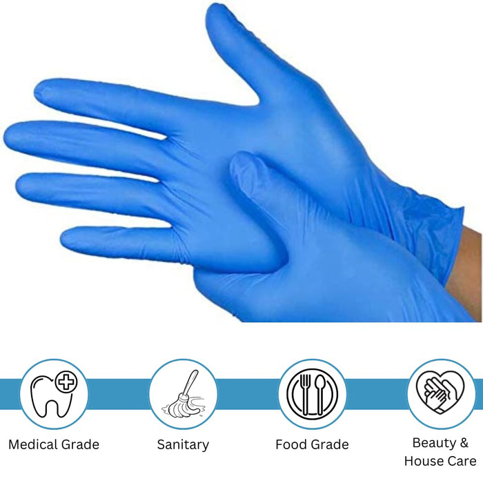 Delight - Blue Vinyl Gloves - Powder Free (Small)