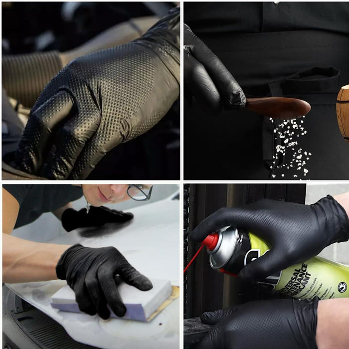 Bold Max - Black Nitrile Gloves - Powder Free (Medium)