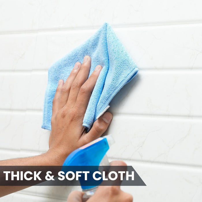 32 X 32 CM Sky Blue Microfibre Cloths Multi-Purpose Reusable Pack of 5 Cloths