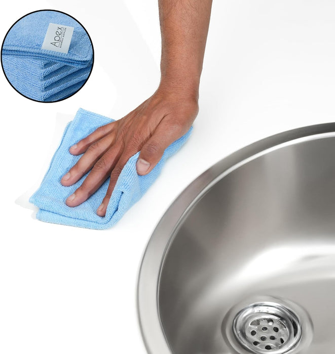 32 X 32 CM Sky Blue Microfibre Cloths Multi-Purpose Reusable Pack of 5 Cloths