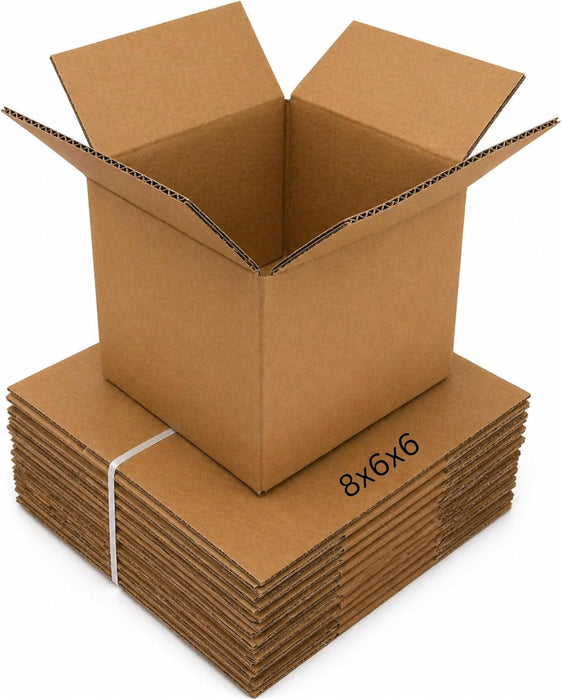 Boxes of 8x6x6 Inch Small Cardboard Boxes | Single Wall Shipping Boxes, Mailing & Postal Boxes | Strong Corrugated Packing Boxes for Moving, Storage, Royal Mail Small Parcel