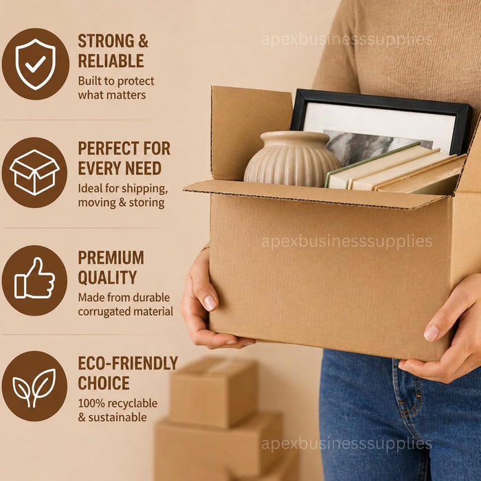 Boxes of 8x6x4 Inch Small Cardboard Boxes | Single Wall Shipping Boxes, Mailing & Postal Boxes | Strong Corrugated Packing Boxes for Moving, Storage, Royal Mail Small Parcel