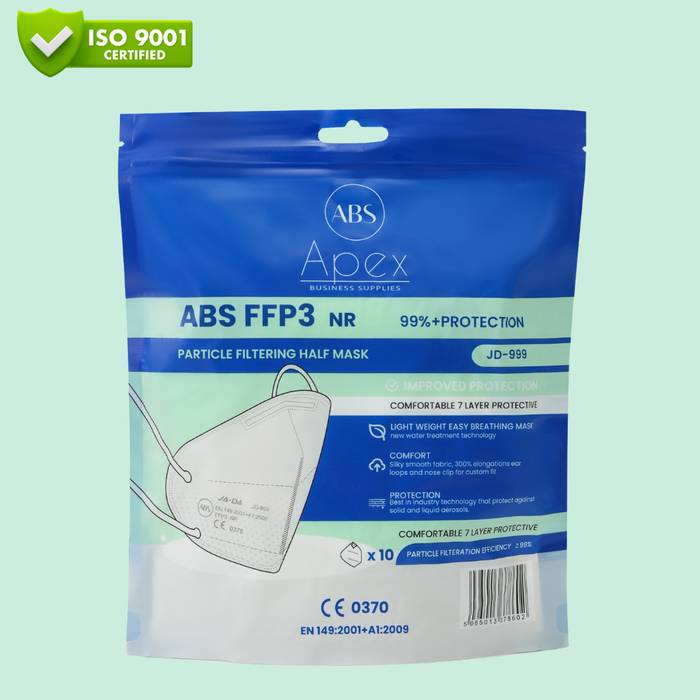 FFP3 Masks Pack of 10 With >99% Filtration Efficiency |  EU Certified | Soft And Secure Fit