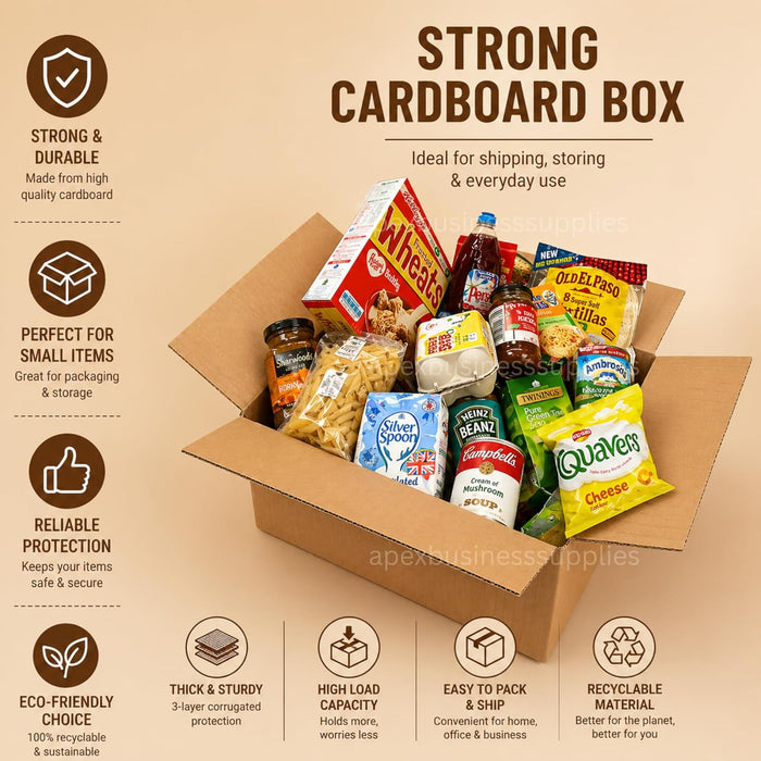 Boxes of 8x6x4 Inch Small Cardboard Boxes | Single Wall Shipping Boxes, Mailing & Postal Boxes | Strong Corrugated Packing Boxes for Moving, Storage, Royal Mail Small Parcel