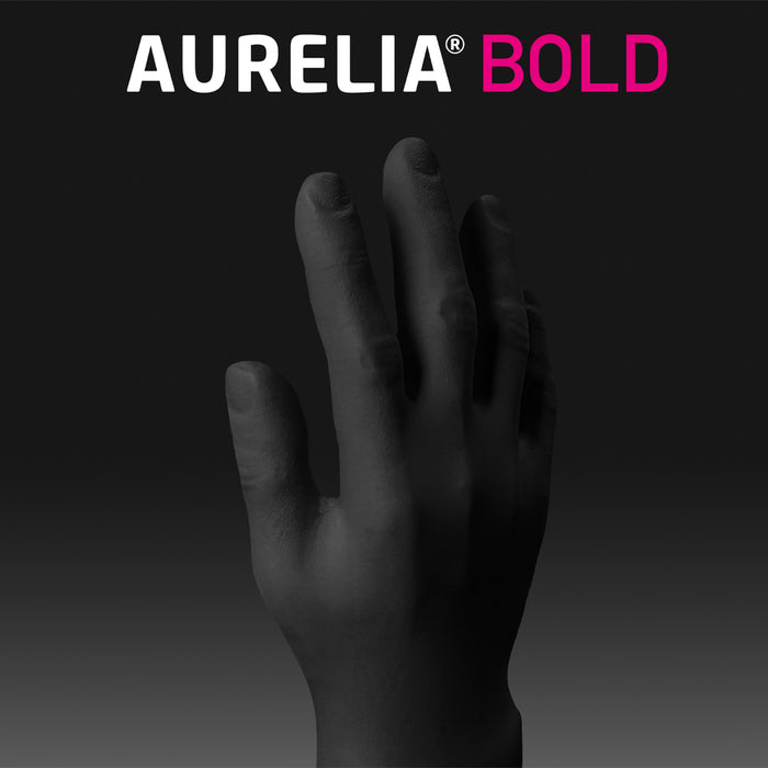 Aurelia Bold Black Nitrile examination gloves Premium quality Box of 100/1000