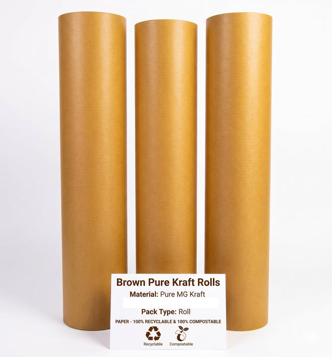 Brown Pure Kraft Rolls (Wrapping / Interleaving Paper)