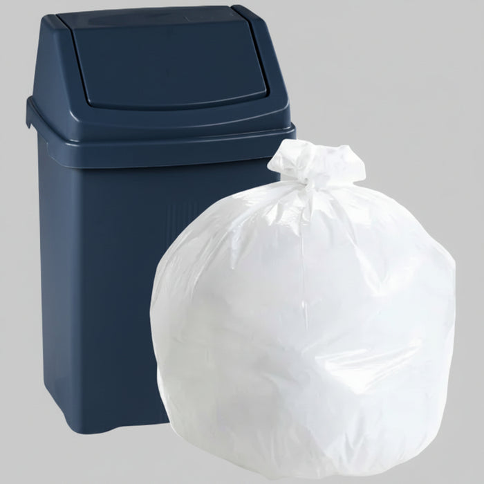 White LDPE Bin Liners - Heavy Duty - Oxo Degradable - 30% Recycled.