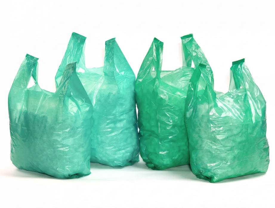 Green "Recycled" Vest Carrier Bags - 100% Recycled