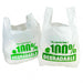 100% Degradable "Eco" White HD Vest Carrier Bags - 30% Recycled | Printed 1 Colour (Green) - 1 Side - Print Ref: "100% Degradable"