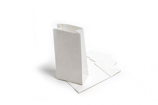 White Bleached Kraft 70gsm SOS Block Bottom Paper Bags