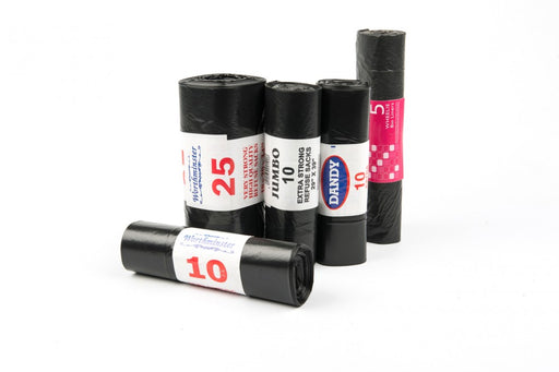 Black LDPE Sacks on a Roll (Retail - Barcoded) - 100% Recycled