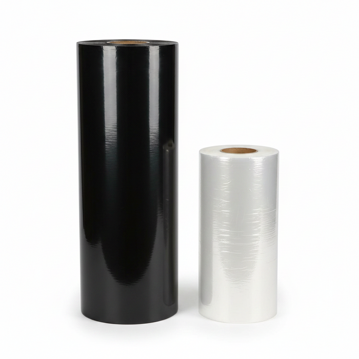 Blown Pallet Wrap Hand Stretch Film - Clear & Black - 30% Recycled
