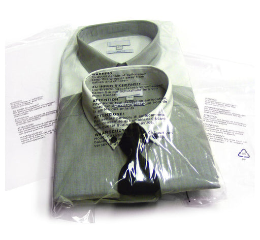 Clear Polyprop Garment Bags - Resealable Self Adhesive Strip - 30% Recycled