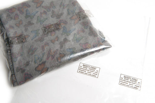 Clear Ld Polythene Bags with Warning Notice Rec. Logo & Perfs - 30% Recycled